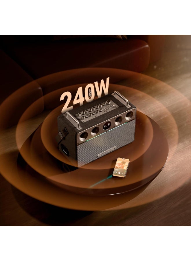 زيبونيكس ZEBRONICS Studio X One, 240W, 8 Hrs, 9000 mAh, Bluetooth Speaker, 45W Rapid Charge, Dual Wireless Mic, Karaoke, Recorder, Guitar Control, OTG Live Stream, 2.4GHz Transceiver, XLR/6.3mm Hybrid Port - Image 5